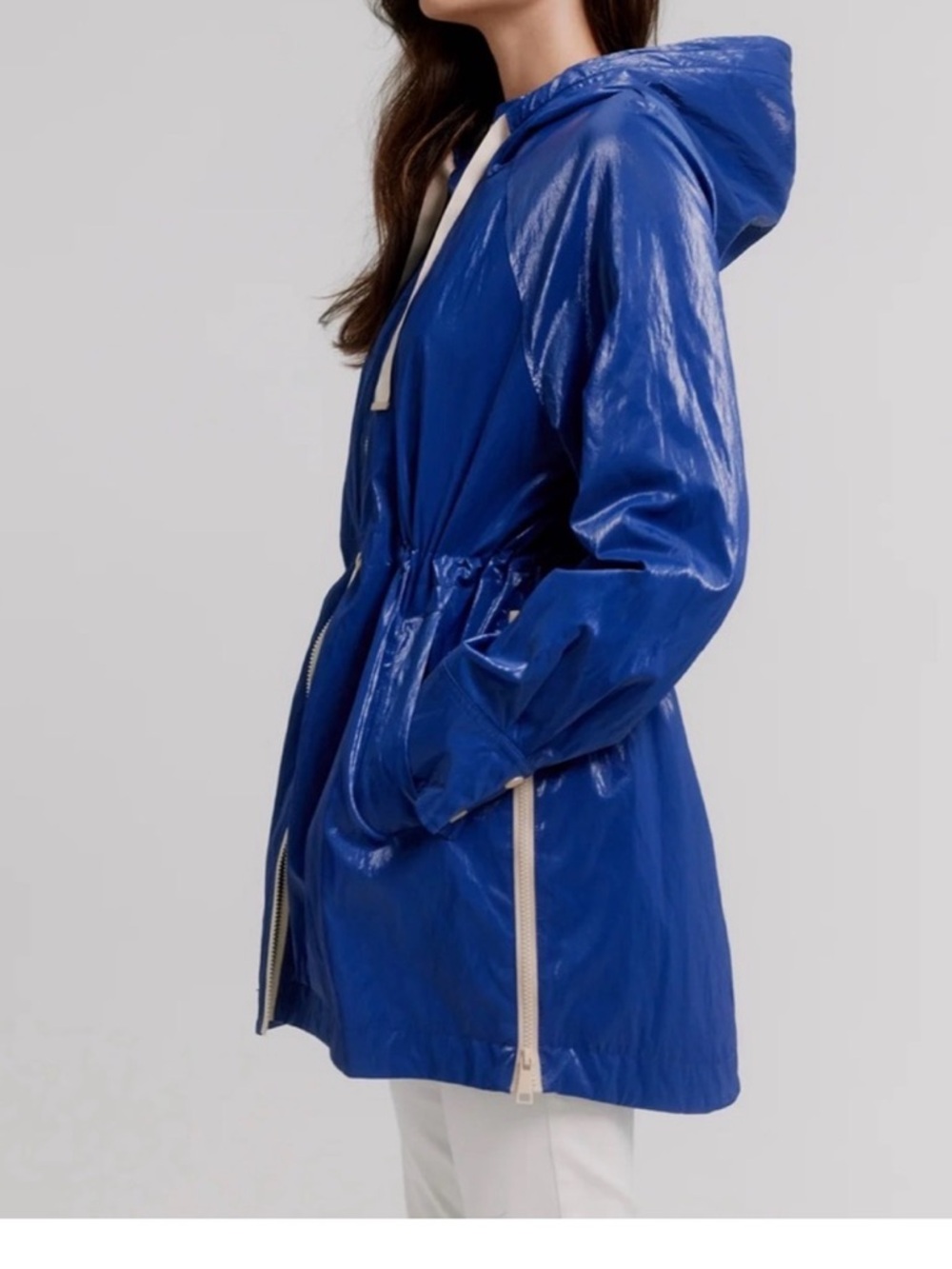 Nikki Jones Hooded Anorak Jacket in soft Luster Sheen L